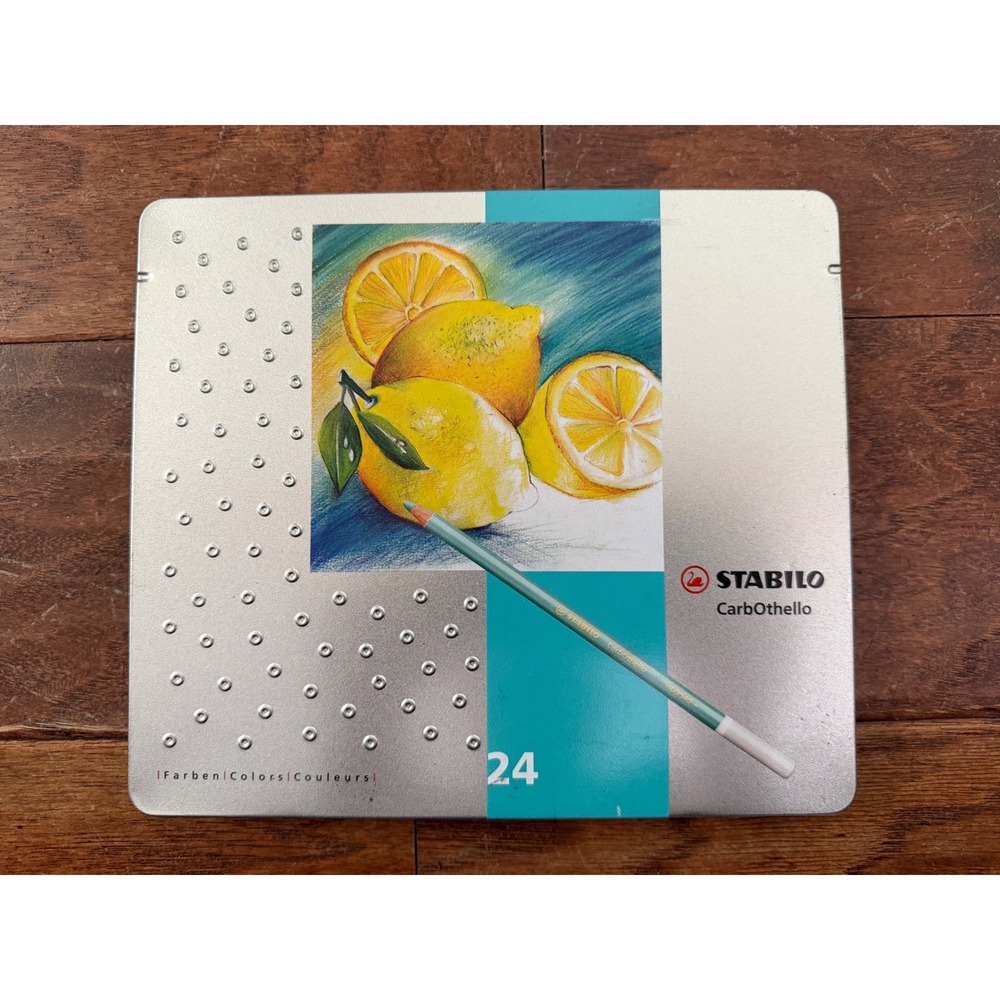 Stabilo CarbOthello Chalk Pastel Pencils Set of 24 in Metal Tin Art Supplies